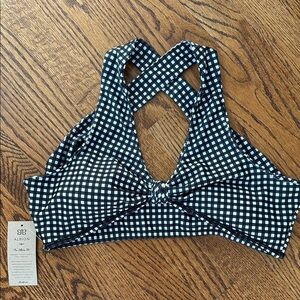 Albion Fit Black and White Checkered Sports Bra